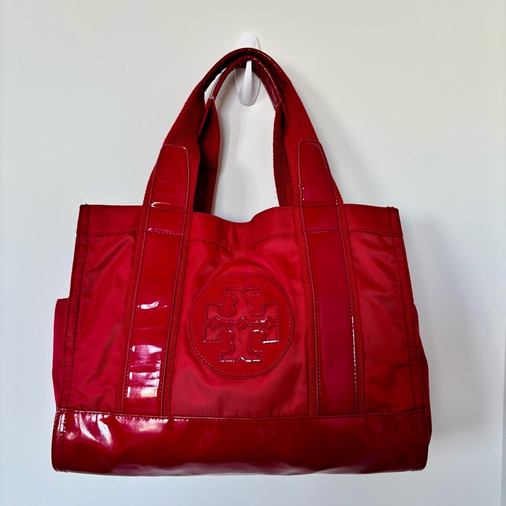 Tory Burch Red Nylon Tote Bag